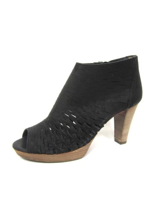 Paul Green 3.5 US Size 6 Tacey Nubuck Leather Ankle Booties Sandals Heels Black